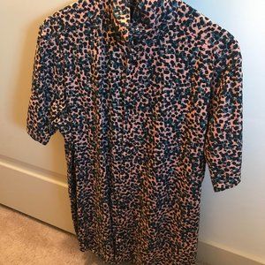 cheetah short sleeve button down
